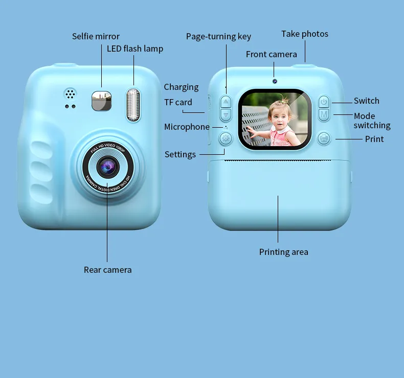 Y300H Kids Instant Print Camera